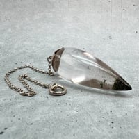 【ガネッシュヒマール産】クローライト入り天然ヒマラヤ水晶"手磨き加工"ペンデュラム④/Ganesh Himal Chlorite in Himalayan Quartz Pendulum