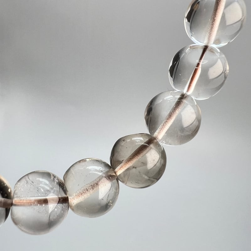 天然石 ガウリシャンカール スモーキークォーツ 龍彫り水晶 ブレスレット ガウリシャンカール産】