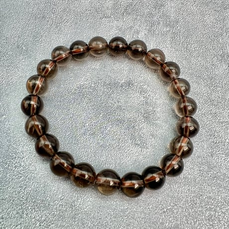 ハイクオリティ【ガウリシャンカール産】天然ヒマラヤスモーキークォーツブレスレット(8mm内径15cm)/Gaurishankar Himalayan Smoky Quartz Bracelet