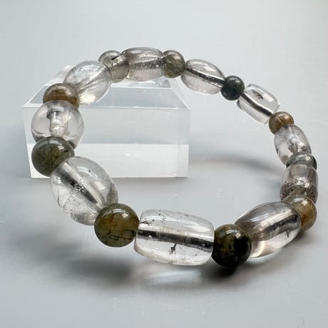 【デザインブレスレット】ガネッシュヒマール産&ガウリシャンカール産天然ヒマラヤ水晶/Ganesh Himal&Gaurishankar Himalayan Quartz Design Bracelet