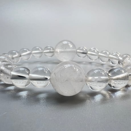 【デザインブレスレット】"手磨き加工"カイラス産天然ヒマラヤ水晶/Kailash Himalayan Quartz Design Bracelet