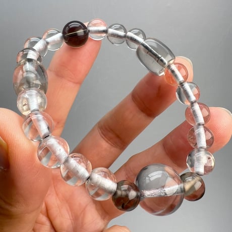 【デザインブレスレット】ガウリシャンカール産天然ヒマラヤスモーキークォーツ/Gaurishankar Smoky Quartz Design Bracelet