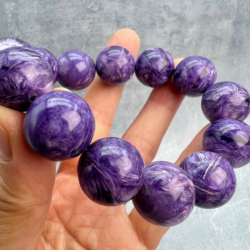 チャロアイトブレスレット18mm内径18cm/Charoite Bracelet | 【RUN