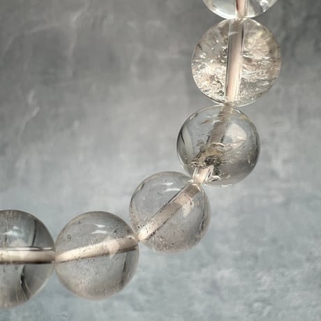 【カイラス産】"手磨き加工"天然ヒマラヤ水晶ブレスレット②/Kailash Himalayan Quartz Bracelet