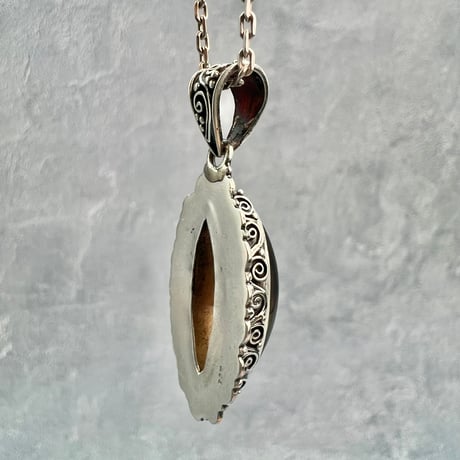 【ガウリシャンカール産】天然ヒマラヤスモーキークォーツ シルバー925ペンダントトップ/GauriShankar Smoky Quartz Silver925 Pendant Top