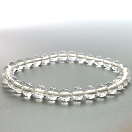 【ガネッシュヒマール産】天然ヒマラヤ水晶ブレスレット6mm内径17cm/Ganesh Himal Himalayan Quartz Bracelet