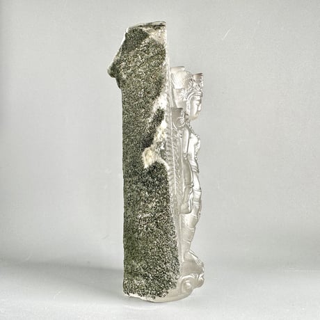 【ガネッシュヒマール産】クローライトイン天然ヒマラヤ水晶"スタンディングターラ"仏像/Ganesh himal Chlorite in himalayan quartz "Standing Tara"