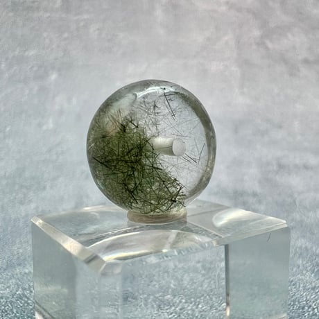【ガネッシュヒマール産】アクチノライトイン天然ヒマラヤ水晶 タイヤ型ビーズ④iGanesh Himal Actinolite in Himalayan Quartz Tire beads