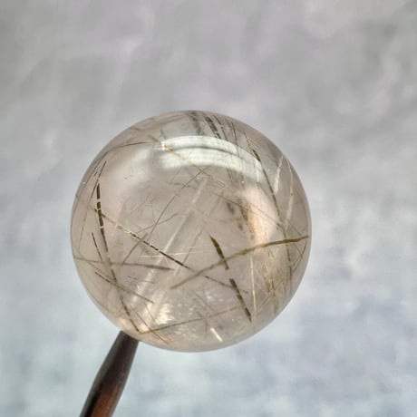 【ガネッシュヒマール産】アクチノライトイン天然ヒマラヤ水晶ビーズ⑤/Ganesh Himal Actinolite in Himalayan Quartz beads