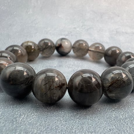 【ガネッシュヒマール産】アクチノライトイン天然ヒマラヤ水晶ブレスレット⑥/Ganesh Himal Actinorite in Himalayan Quartz Bracelet