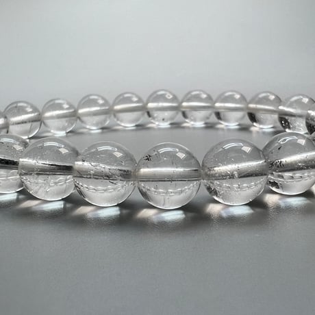 【カイラス産】"手磨き加工"天然ヒマラヤ水晶ブレスレット(8mm内径16cm)/Kailash Himalayan Quartz Bracelet