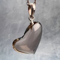 【ガウリシャンカール産】天然ヒマラヤスモーキークォーツ"手磨き加工"ハートペンダントトップ②/Gaurishankar Himalayan Smoky Quartz Heart Pendant Top