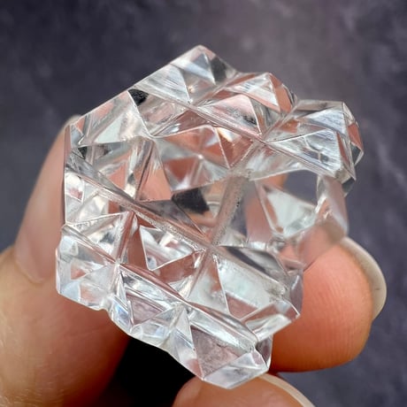【マニハール産】 天然ヒマラヤ水晶"ピラミッドキューブ"⑧/Manihar Himalayan Quartz "Pyramid Cube"