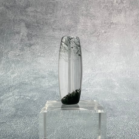 【ガネッシュヒマール産】アクチノライト&クローライトイン天然ヒマラヤ水晶 樽型ビーズ⑫/Ganesh Himal Actinolite&Chlorite in barrel beads