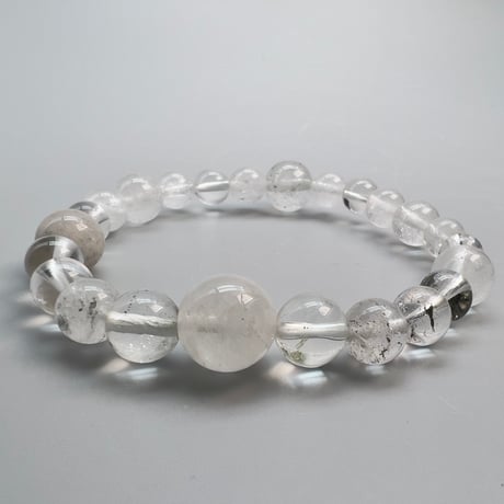 【デザインブレスレット】"手磨き加工"カイラス産天然ヒマラヤ水晶デザインブレスレット/Kailash Himalayan Quartz Design Bracelet