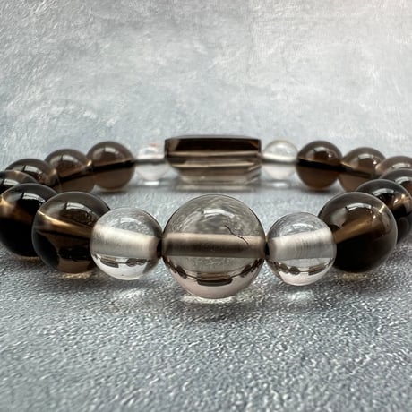 【デザインブレスレット】ガウリシャンカール産天然ヒマラヤスモーキークォーツ/Gaurishankar SmokyQuartz Design Bracelet