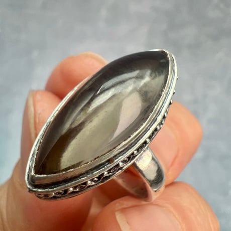 【ガウリシャンカール産】天然ヒマラヤスモーキークォーツ シルバー925デザインリング/GauriShankar Smoky Quartz Silver925 Design Ring