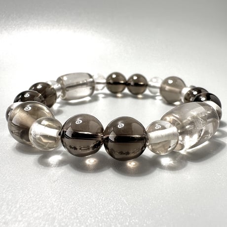 ガウリシャンカール産天然ヒマラヤスモーキークォーツ デザインブレスレット⑤ Gaurishankar SmokyQuartz Design Bracelet