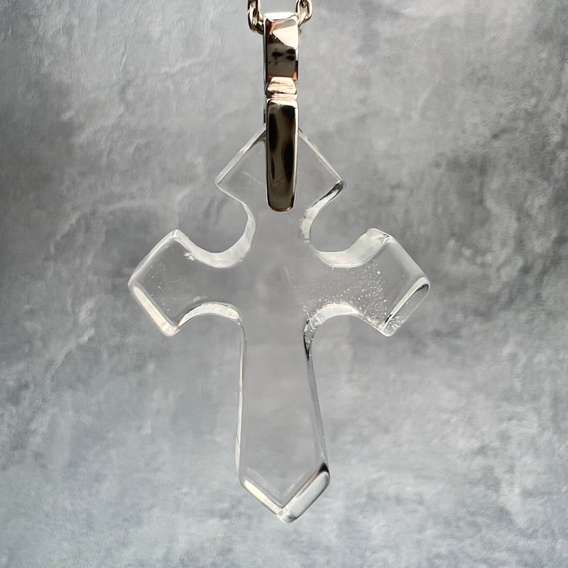 ガネッシュヒマール産】天然ヒマラヤ水晶クロスペンダントトップ⑤