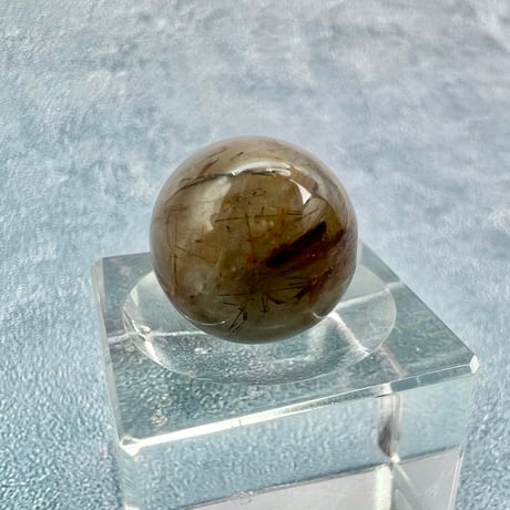 【ガネッシュヒマール産】アクチノライトイン天然ヒマラヤ水晶ビーズ②/Ganesh Himal Actinolite in Himalayan Quartz beads