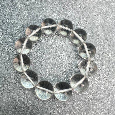 【カイラス産】"手磨き"天然ヒマラヤ水晶ブレスレット16mm内径15cm弱/Kailash Himalayan Quartz Bracelet