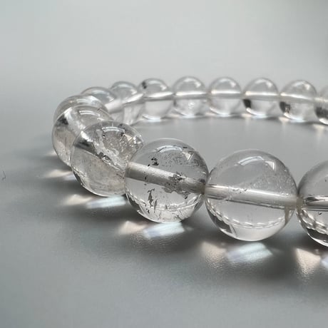 【カイラス産】"手磨き加工"天然ヒマラヤ水晶ブレスレット(10mm内径17cm)②/Kailash Himalayan Quartz Bracelet