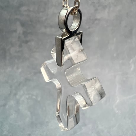 【ガネッシュヒマール産】天然ヒマラヤ水晶クロスペンダントトップ①/Ganesh Himal Himalayan Quartz Cross Pendant Top