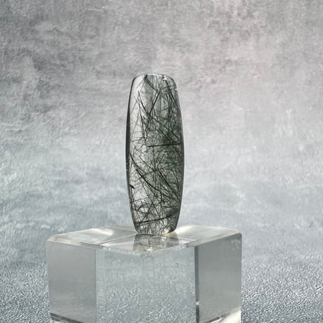 【ガネッシュヒマール産】アクチノライトイン天然ヒマラヤ水晶 樽型ビーズ⑨/Ganesh Himal Actinolite in Himalayan Quartz barrel beads