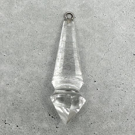 【ガネッシュヒマール産】天然ヒマラヤ水晶"手磨き加工"ペンデュラム(カット)/Ganesh Himal Himalayan Quartz Pendulum(Cut)