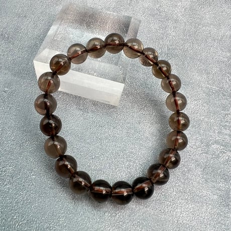 ハイクオリティ【ガウリシャンカール産】天然ヒマラヤスモーキークォーツブレスレット(8mm内径15cm)/Gaurishankar Himalayan Smoky Quartz Bracelet
