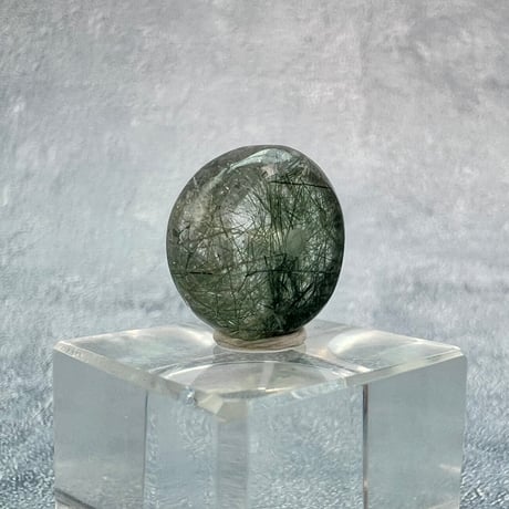 【ガネッシュヒマール産】アクチノライトイン天然ヒマラヤ水晶 タイヤ型ビーズ⑤/Ganesh Himal Actinolite in Himalayan Quartz Tire beads