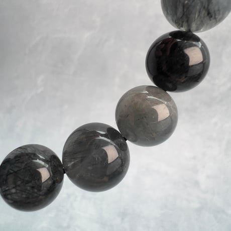 【ガネッシュヒマール産】アクチノライトイン天然ヒマラヤ水晶ブレスレット/Ganesh Himal Actinorite in Himalayan Quartz Bracelet