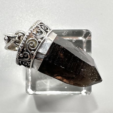 【ガウリシャンカール産】天然ヒマラヤスモーキークォーツ シルバー925ペンダントトップ/GauriShankar Himalayan Smoky Quartz S/V925Pendant Top