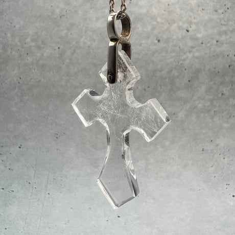 【ガネッシュヒマール産】天然ヒマラヤ水晶クロスペンダントトップ⑦/Ganesh Himal Himalayan Quartz Cross Pendant Top