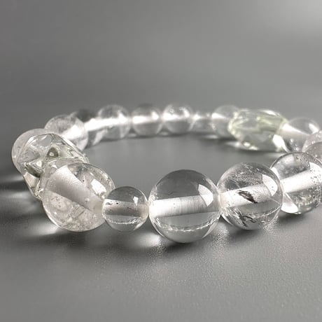 【デザインブレスレット】カイラス産＋アンナプルナ産"手磨き加工"天然ヒマラヤ水晶/Kailash + Annapurna Himalayan Quartz  Design Bracelet