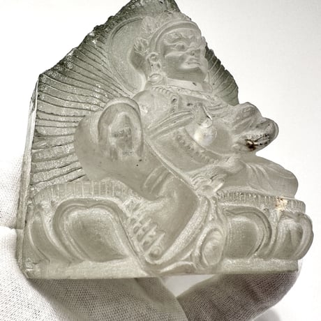 【ガネッシュヒマール産】クローライトイン天然ヒマラヤ水晶 "クベーラ"仏像/Ganesh himal Chlorite in himalayan quartz  "kuber"