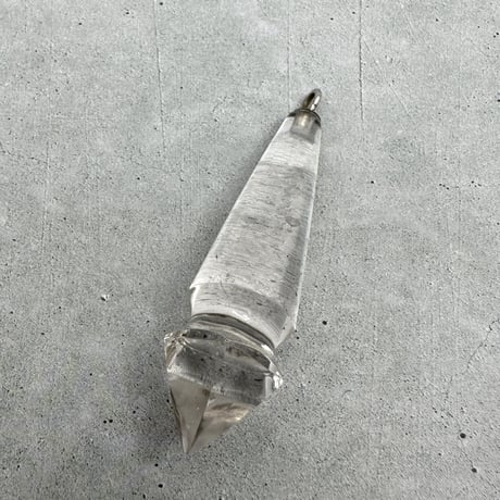【ガネッシュヒマール産】天然ヒマラヤ水晶"手磨き加工"ペンデュラム(カット)/Ganesh Himal Himalayan Quartz Pendulum(Cut)