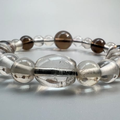 【デザインブレスレット】ガウリシャンカール産天然ヒマラヤスモーキークォーツ/Gaurishankar Smoky Quartz Design Bracelet