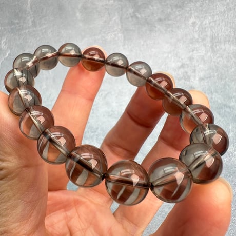 ハイクオリティ【ガウリシャンカール産】天然ヒマラヤスモーキークォーツブレスレット(10mm内径15cm)/Gaurishankar Himalayan Smoky Quartz Bracelet