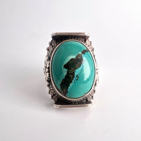 天然チベット産ターコイズSV925リング/Tibetan Turquoise SV925Ring