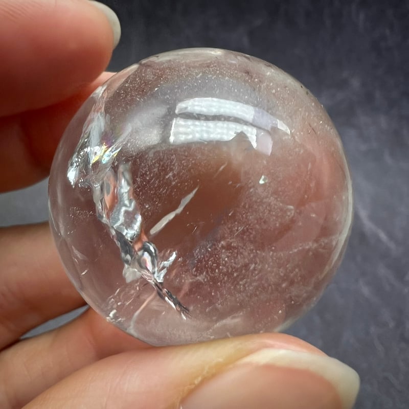 ガネッシュヒマール産】ナチュラルレインボー天然ヒマラヤ水晶丸玉 