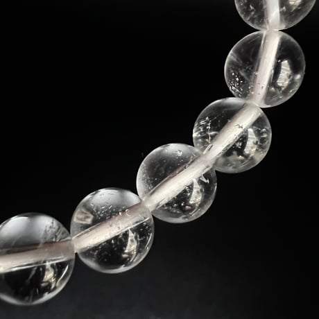 【アンナプルナ産】"手磨き加工"天然ヒマラヤ水晶ブレスレット8mm内径16cm/Annapurna Himalayan Quartz  Bracelet①