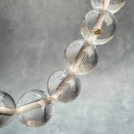 【ガネッシュヒマール産】天然ヒマラヤ水晶ブレスレット8mm内径15cm②/Ganesh Himal Himalayan Quartz Bracelet