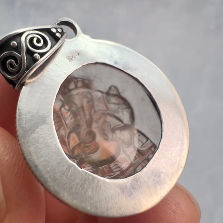 【ガウリシャンカール産】天然ヒマラヤスモーキークォーツ"ガネーシャ様"ペンダントトップ①/Gaurishankar Himalayan Smoky Quartz "Ganesha" pendant