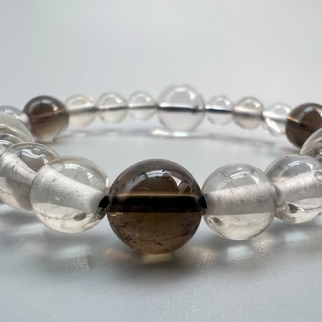 【デザインブレスレット】ガウリシャンカール産天然ヒマラヤスモーキークォーツ/Gaurishankar Smoky Quartz Design Bracelet