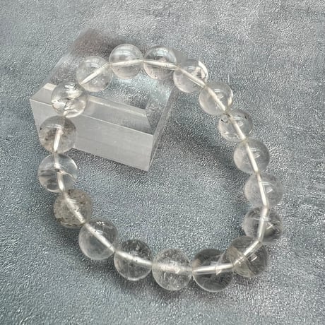 【カイラス産】"手磨き加工"天然ヒマラヤ水晶ブレスレット②/Kailash Himalayan Quartz Bracelet