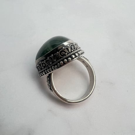 【ガネッシュヒマール産】アクチノライト&クローライトイン天然ヒマラヤ水晶S/V925リング/Ganesh Himal Actinorite&Chlorite S/V Ring