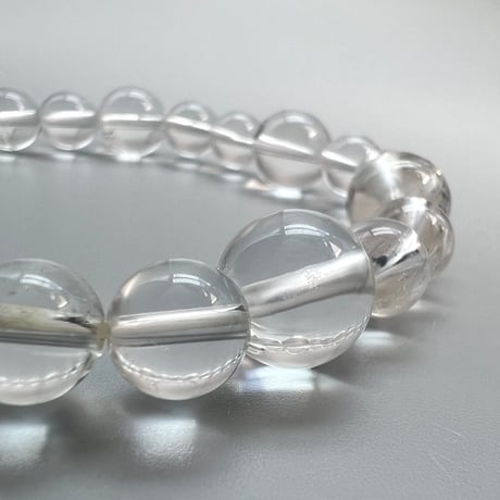 【カイラス産】"手磨き"天然ヒマラヤ水晶デザインブレスレット/Kailash Himalayan Quartz Design Bracelet