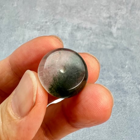 【ガネッシュヒマール産】アクチノライトイン天然ヒマラヤ水晶 タイヤ型ビーズ②/Ganesh Himal Actinolite in Himalayan Quartz Tire beads