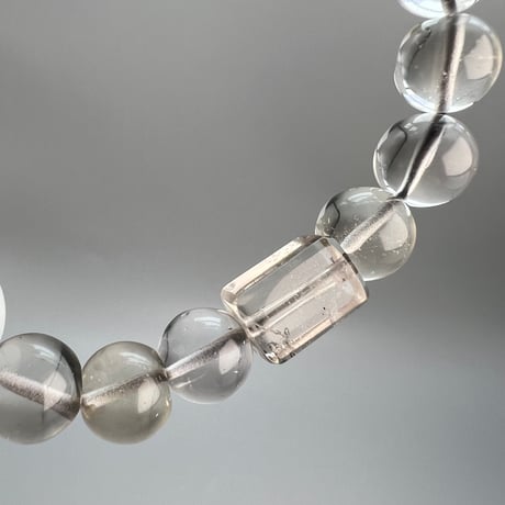 【デザインブレスレット】天然ラリマー×"手磨き加工"ガウリシャンカール産スモーキークォーツ/Larimer×GauriShankar Smoky Design Bracelet